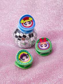 THE POWERPUFF GIRLS X SHEIN 3 piezas de Pinzas de pelo mini con diseños de personajes de dibujos animados, elegantes y lindas, adecuadas para uso diario - Color - Ver 2