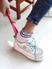 Zazumi 1pc Portable Plastic Short Shoe Horn Easy Slip On Design Compact Travel Essential For Home Office Elderly Foot Care Must Haves - Multicolor - View 9