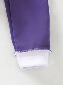 Tween Girls Hooded Baseball Jacket And Casual Sweatpants Set - Purple - View 3