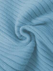 Rafferiza 女士纯色蝴蝶结长袖弹力修身露肩针织连衣裙，法式优雅珍珠装饰露肩大翻领针织连衣裙，秋冬针织长裙，返校季针织连衣裙，音乐节，圣诞节，仙女装，秋季婚礼宾客连衣裙 - 淺藍色 - 查看 5