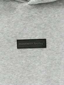 SWAVVY Men's Casual Loose Fit Pullover Hoodie With All-Over Graphic Print, Black, Spring/Autumn, Going Out,Streetwear - Light Grey - View 5