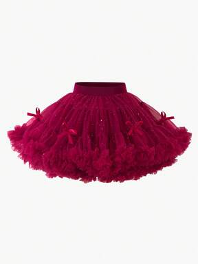 Young Girl' Elegant White Tulle Puff Skirt, Suitable For Spring, Summer, Autumn, Matching With T-Shirts Or Blouses For A Lovely, Sweet Look, Great For Outings, Parties And Gatherings