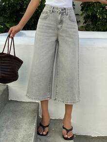 DAZY Women's Regular Mid-Waist Capri Casual Street Style Jeans - Grey - View 6