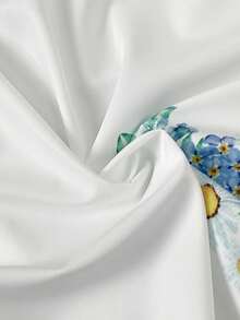 Rometta 大码女式印花立领泡泡袖连衣裙，度假款 - 彩色 - 查看 6