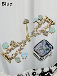 Teckwe Suitable For Watch S10 Daisy Watch Bracelet 38/40/41mm/S10-42mm Butterfly Metal Strap, Stylish And Elegant, Suitable For Goddesses And Can Also Be Used As A Gift - Multicolor - View 5