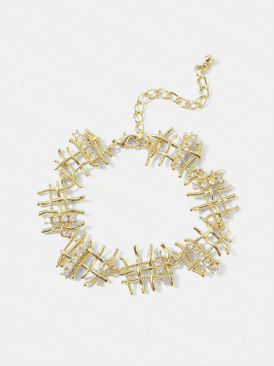 MOTF PREMIUM 空心编织链手链 - 金色 - 查看 2