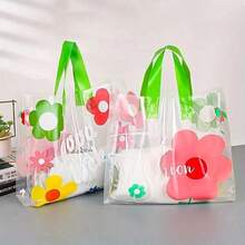50Pcs Thickened Plastic Gift Tote Bag,Valentine's Day Party Gift Bags, Simple Gift Bag, Lightweight, Portable Floral Pattern Pattern Pattern Large Capacity Handbag, New Year, Wedding, Shopping Bag,Birthday Gift Bag, Party Favor Bags, 30*20*8cm/11.8*7.8*3.1inch, Thanksgiving, Halloween, Christmas - Multicolor - View 14
