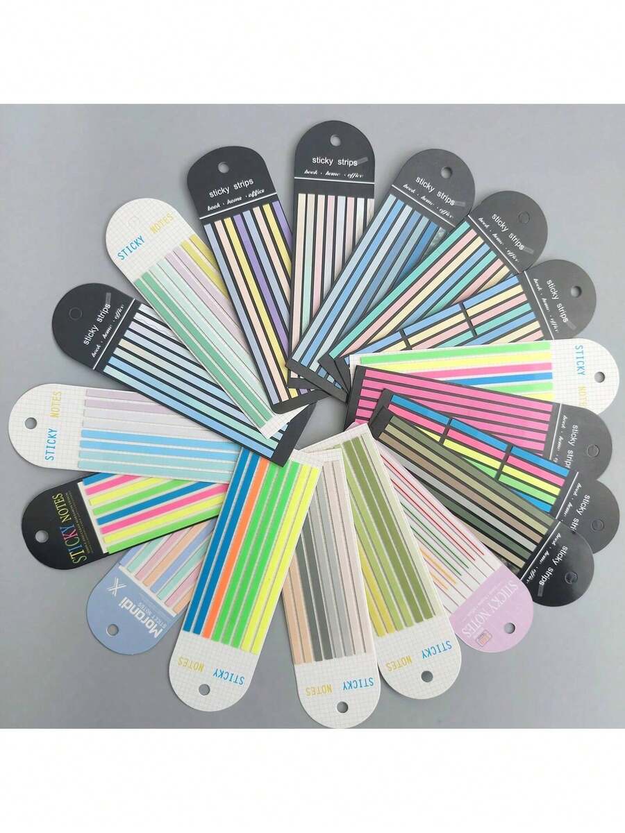 4/12PCS, Extra Long Index Sticker, Student Reading Label Sticker, Office Instruction Sticker, Book Annotation Label, Transparent Waterproof And Convenient Sticker, Colored Adhesive Label Sticker - Multicolor - View 1