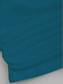 FavEase Blue Padded Square Neck Casual Fitted Tank Top, Summer - Teal Blue - View 4