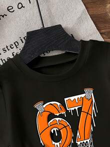 情人节男孩休闲时尚创意个性精致简约挖掘机图案心形经典标语印花休闲基础款舒适短袖T恤，充满情人节氛围，适合男孩在情人节穿着，波兰风格户外上衣。 - 黑色 - 查看 5