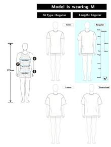 Manfinity Joysei Herren Standard Größe einfaches Buchstaben Grafik Schwarz Kurzarm T-Shirt und Shorts Set - Schwarz - Übersicht 5