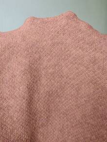 Elenzga 优雅浅杏色V领简约舒适复古风针织连衣裙，配流苏围巾，适合秋冬季通勤和户外活动穿着。 - 粉色 - 查看 9