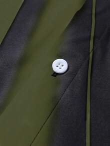 Manfinity Mode Men's Contrast Color Button-Front Casual Business Long Sleeve Shirt - Black - View 4