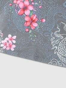 ROMWE MEN Anime Spring/Summer Casual Graphic Men'S Street Graphic Print Polo Shirt, Suitable For Everyday Wear, Spring/Summer - Grey - View 3