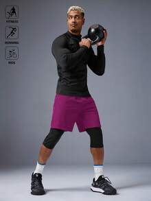 Manfinity Sport Polished 男士纯色速干时尚口袋运动短裤