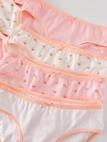 Ensembles de soutien-gorge et de culotte pour préadolescentes - 4 paquets, imprimé floral rose pastel et blanc avec bordure en dentelle, bretelles réglables, taille élastique confortable, léger pour le sommeil, le repos et le port quotidien, idéal pour toutes les saisons, 2026 Vacances, mignon et délicat, essentiel