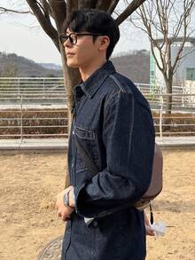 DAZY Men's Washed Solid Black Denim Suit, Autumn - Black - View 5