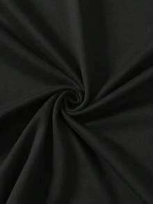 EMERY ROSE Plus-Size Women's Clothing, Loose T-Shirt - All My Hope Is In Jesus, Pink Floral Print With Hearts And Bows, Casual Short-Sleeve Round Neck Party Wear, Suitable For All Seasons - Black - View 6