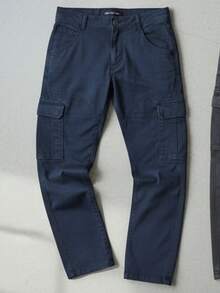 Paquete de dos Pantalones Cargo de hombre - Azul Gris - Ver 2
