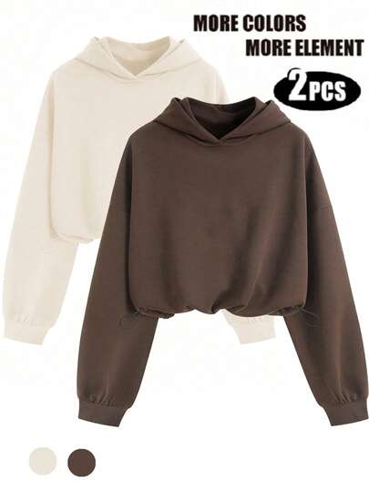 INAWLY 2 piezas Conjunto de sudadera con capucha y cordón para mujer talla grande informal