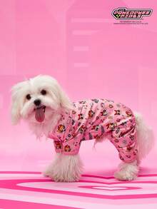 THE POWERPUFF GIRLS X PETSIN 1件兔子小女巫字母闪电爱心印花宠物连体衣玫瑰红运动风亲肤透气宠物服装 - 彩色 - 查看 8