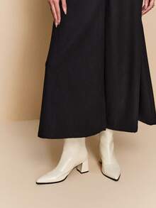 Daringsoles Giày bốt cao gót mũi nhọn thời trang đa năng cho nữ - Màu be - Xem 4