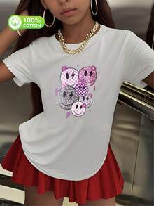 algodón puro t shirts girls clothes shirts girl clothes teen girl clothes kids clothes girls mommy and daughter matching outfit shirts for teen girls clothes graphic kpop cute tops teen girls clothes girls clothing girls shirts kpop demom hunters - Blanco - Ver 1