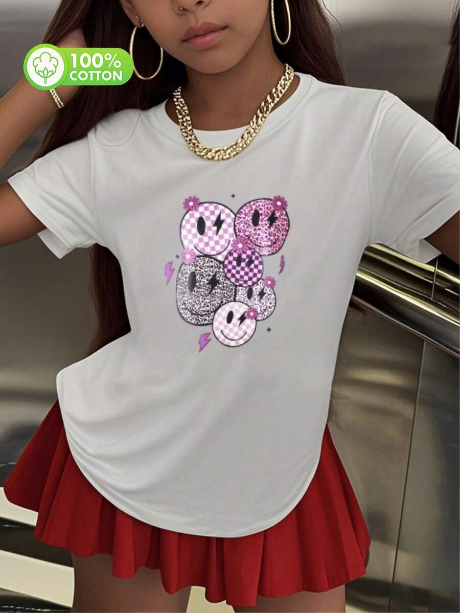 algodón puro t shirts girls clothes shirts girl clothes teen girl clothes kids clothes girls mommy and daughter matching outfit shirts for teen girls clothes graphic kpop cute tops teen girls clothes girls clothing girls shirts kpop demom hunters - Blanco - Ver 1