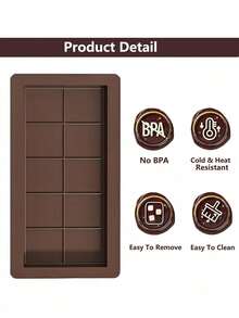 1个/2个/3个装巧克力棒模具，大号加厚硅胶巧克力棒模具，大号巧克力糖果棒模具，适合DIY烘焙，返校季必备 - 棕色 - 查看 13