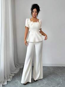 Modelyn Bộ 2 mặt dây chuyền hoa cho nữ, trang phục Xuân/Hè 2026, hàng mới về. - Màu be - Xem 5