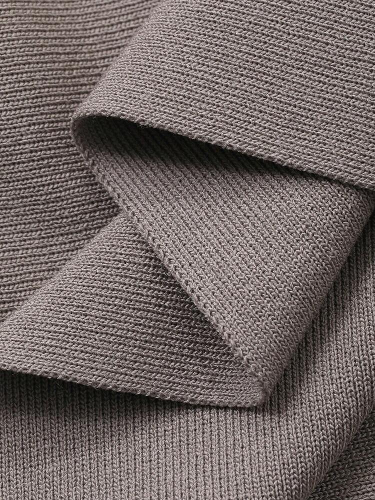 Women's Solid Color Fitted Boat Neck Half Sleeve Casual Elegant Knit Top, Autumn/Winter