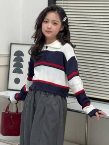 Dazy Kids Tween Girls Turtleneck Striped Sweater, Fall