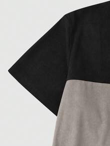 Manfinity Homme Áo thun nam tay ngắn cổ tròn phối màu tương phản phong cách thường ngày - Nhiều màu - Xem 5