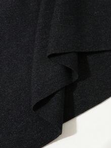SHEIN Chaleco de maternidad, corte holgado, diseño con capucha con cremallera, bajo con abertura y mangas de murciélago, para uso casual diario - Negro - Ver 8