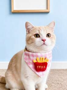 PETSIN 1 chiếc khăn lau miệng hình tam giác dễ thương cho thú cưng; Khăn hình tam giác cho thú cưng; Vòng cổ hình mèo hoạt hình; Phụ kiện thú cưng; Đồ dùng cho thú cưng - Nhiều màu - Xem 14