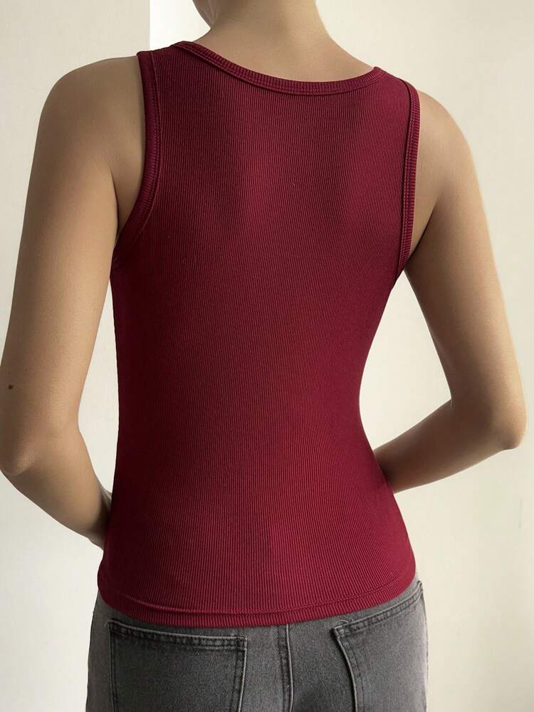 Crew Neck Outdoor Sleeveless Graphic Print Sports Tank Top