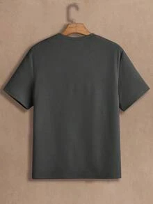 HIMLAND Men's Knit Casual Short Sleeve T-Shirt Men T Shirt Pack Boxy Tees Cotton Tees Men Basic Tees Ribbed Men T-Shirts - Multicolor - View 8