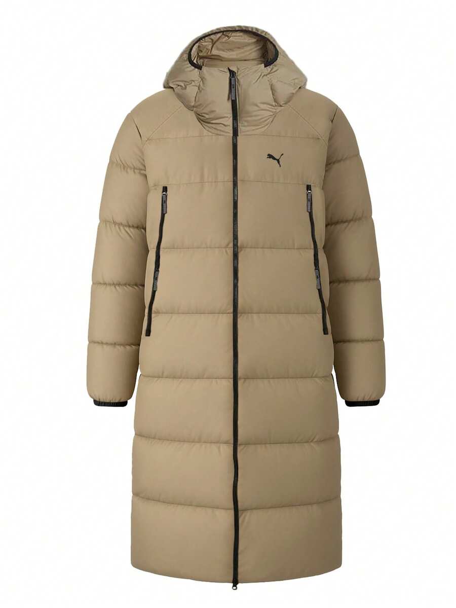 Puma Men Long Hooded Jacket Brown - Brown - View 1