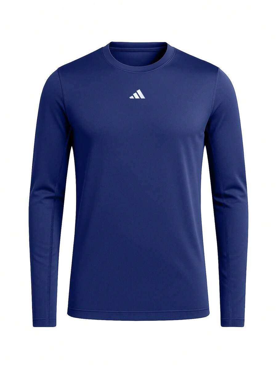 Adidas Techfit Men's Long Sleeve Shirt Navy Blue - Team navy blue 2 - View 1