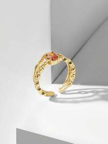MOTF PREMIUM NHẪN HỞ MẠ VÀNG 18K ĐÍNH ĐÁ QUÝ - Vàng đỏ - Xem 8
