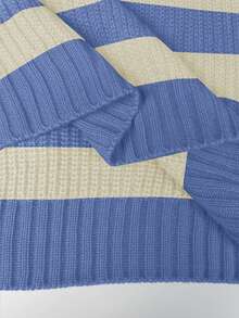 EMERY ROSE Suéter de cuello redondo casual y versátil de manga larga con estampado de rayas - Multicolor - Ver 6