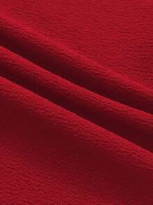 Elenzga Plus Size Women French Casual Elegant Patchwork Long Sleeve Dress, Autumn/Winter Preppy Dress Red Long Sleeve Dress Red Casual Dress French Style Dress Red And White Dress Women - Red - View 6