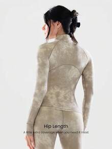 GLOWMODE Áo khoác dài tay FeatherFit™ Slim-It Streamline Performance với túi an toàn, khóa kéo, hỗ trợ vận động nhẹ, thích hợp cho yoga và mặc hàng ngày vào mùa thu. - Nhiều màu - Xem 2