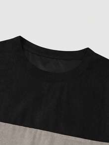 Manfinity Homme Áo thun nam tay ngắn cổ tròn phối màu tương phản phong cách thường ngày - Nhiều màu - Xem 4