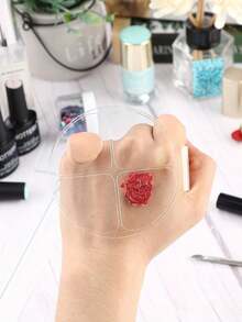 1pc Makeup Hand Palette Nail Art Palette 4 Grids - Clear - View 3
