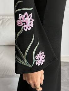 SHEIN Tall Women's Fashionable Black Dress With Generous Collar - Black - View 6