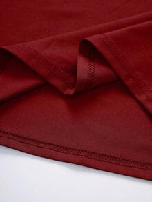 SHEIN Manfinity Dauomo Men's Casual Daily Commute Simple Solid Color Short Sleeve Slim Fit T-Shirt, Summer