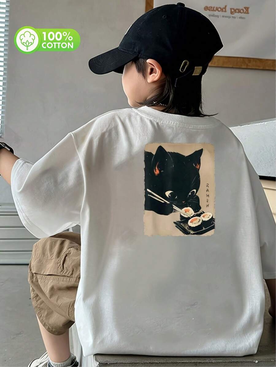 algodón puro boys  t shirts camisas para niño  boys clothes ropa de niño boy clothes boy clothes for kids graphic kids clothes boys boy clothes teen boy clothes boy shirts cute tops - Blanco - Ver 1