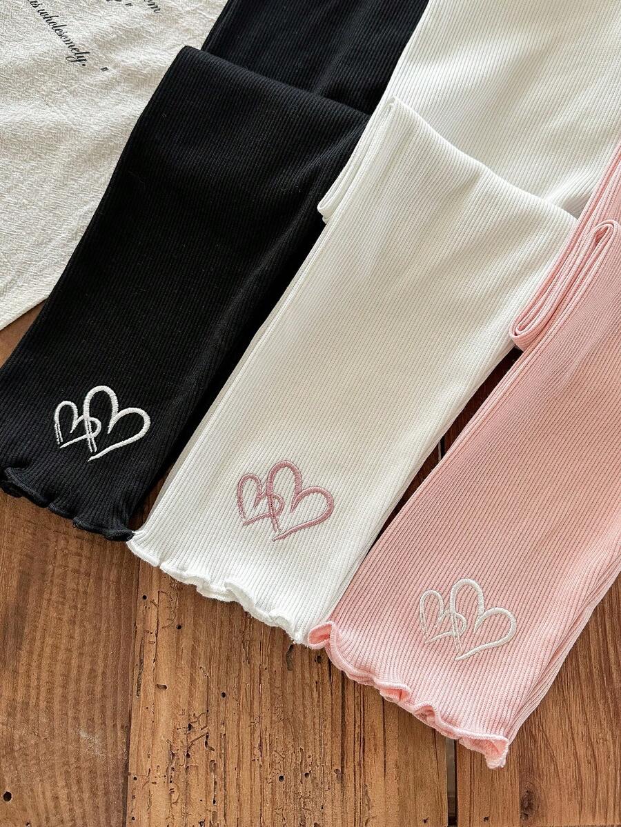 LMoss Kids 3件装少女打底裤 - 黑色 - 查看 1