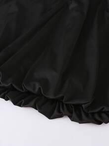 SHEIN Tween Girls' Black And White Elegant Evening Party Dress,Autumn Off-Shoulder Snug Fit Knit Holiday Outfit,Teenage Girls' Prom Summer Vacation Dress - Black - View 5